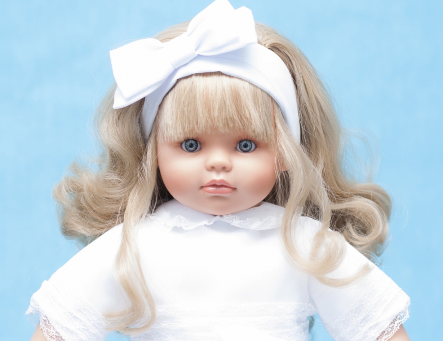 Кукла Пепа с белым бантом, 60 см.  